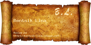 Bentsik Lina névjegykártya